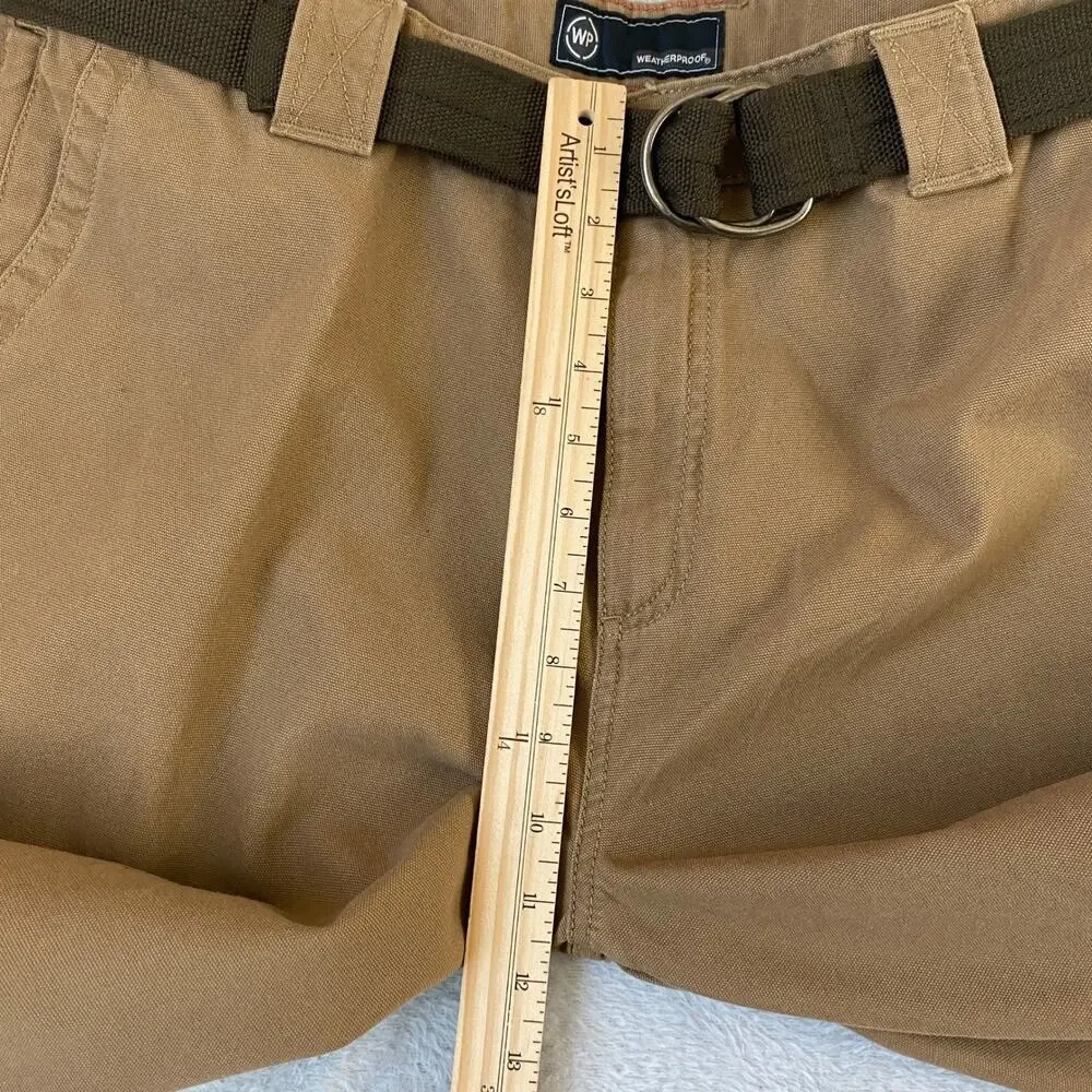 Weatherproof Mens Utility Chino The Utility Chino Pants 38x30 Camel Belted NWT - Picture 5 of 9